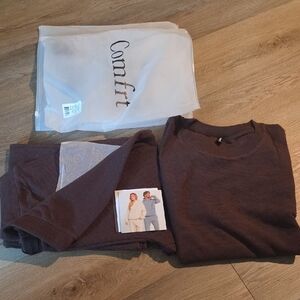 Comfrt Waffle Cocoa Women's Brown Pantsuit